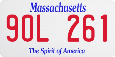 MA license plate 9OL261