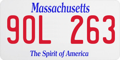 MA license plate 9OL263