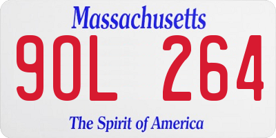 MA license plate 9OL264