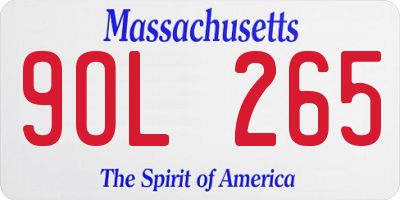 MA license plate 9OL265