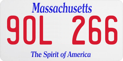 MA license plate 9OL266