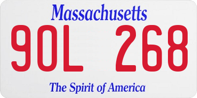 MA license plate 9OL268