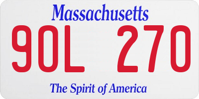 MA license plate 9OL270