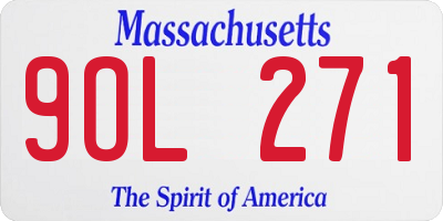 MA license plate 9OL271