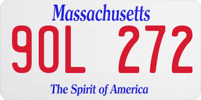 MA license plate 9OL272