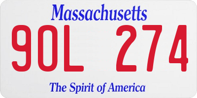 MA license plate 9OL274