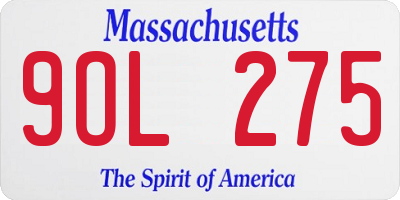 MA license plate 9OL275
