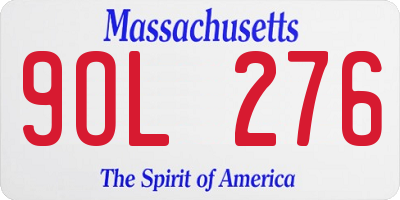 MA license plate 9OL276