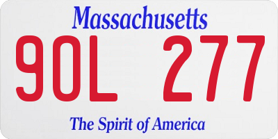 MA license plate 9OL277