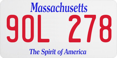 MA license plate 9OL278