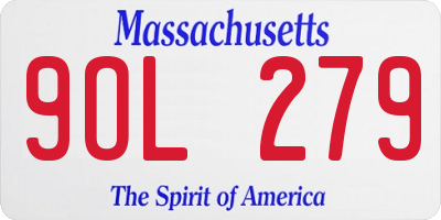 MA license plate 9OL279