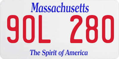 MA license plate 9OL280