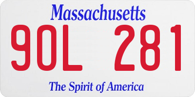 MA license plate 9OL281