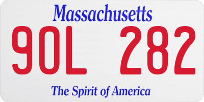 MA license plate 9OL282