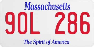 MA license plate 9OL286