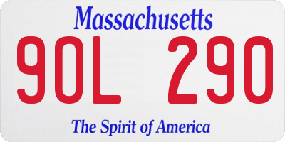 MA license plate 9OL290