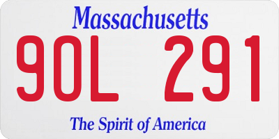 MA license plate 9OL291