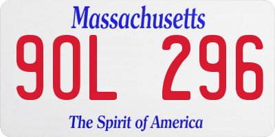 MA license plate 9OL296