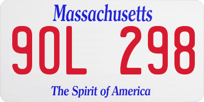 MA license plate 9OL298