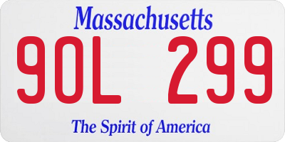 MA license plate 9OL299