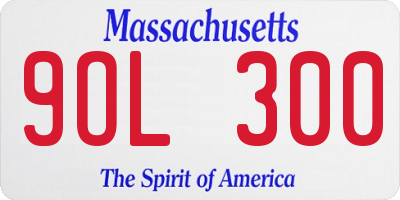 MA license plate 9OL300