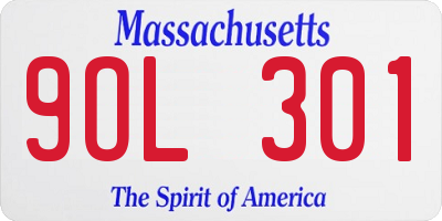 MA license plate 9OL301