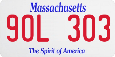MA license plate 9OL303