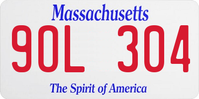 MA license plate 9OL304