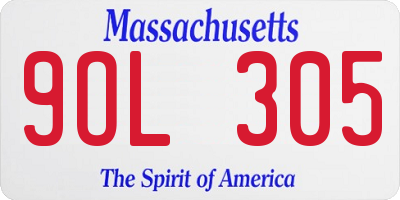 MA license plate 9OL305