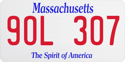 MA license plate 9OL307
