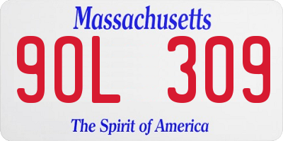 MA license plate 9OL309