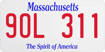 MA license plate 9OL311