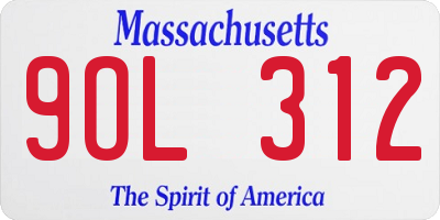 MA license plate 9OL312