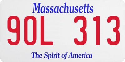 MA license plate 9OL313