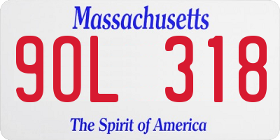 MA license plate 9OL318