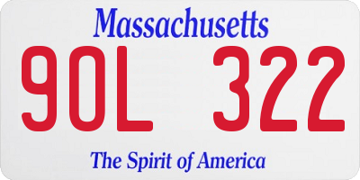 MA license plate 9OL322