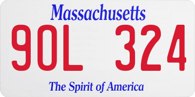 MA license plate 9OL324