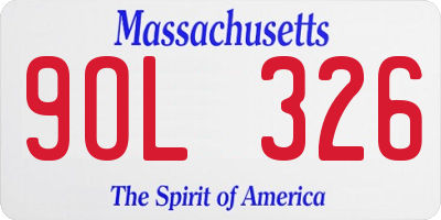 MA license plate 9OL326