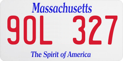 MA license plate 9OL327