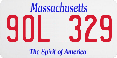MA license plate 9OL329