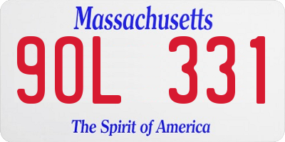MA license plate 9OL331