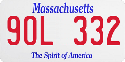MA license plate 9OL332