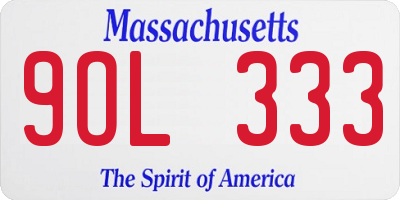 MA license plate 9OL333