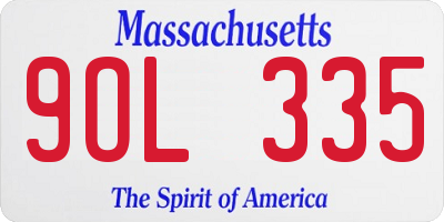 MA license plate 9OL335
