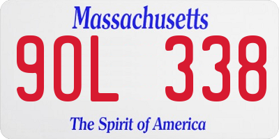 MA license plate 9OL338