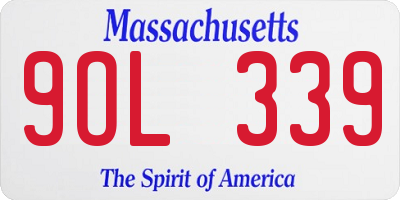 MA license plate 9OL339