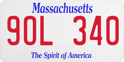 MA license plate 9OL340