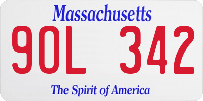 MA license plate 9OL342