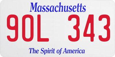 MA license plate 9OL343
