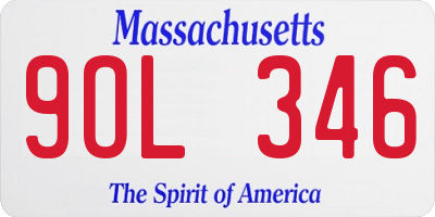 MA license plate 9OL346